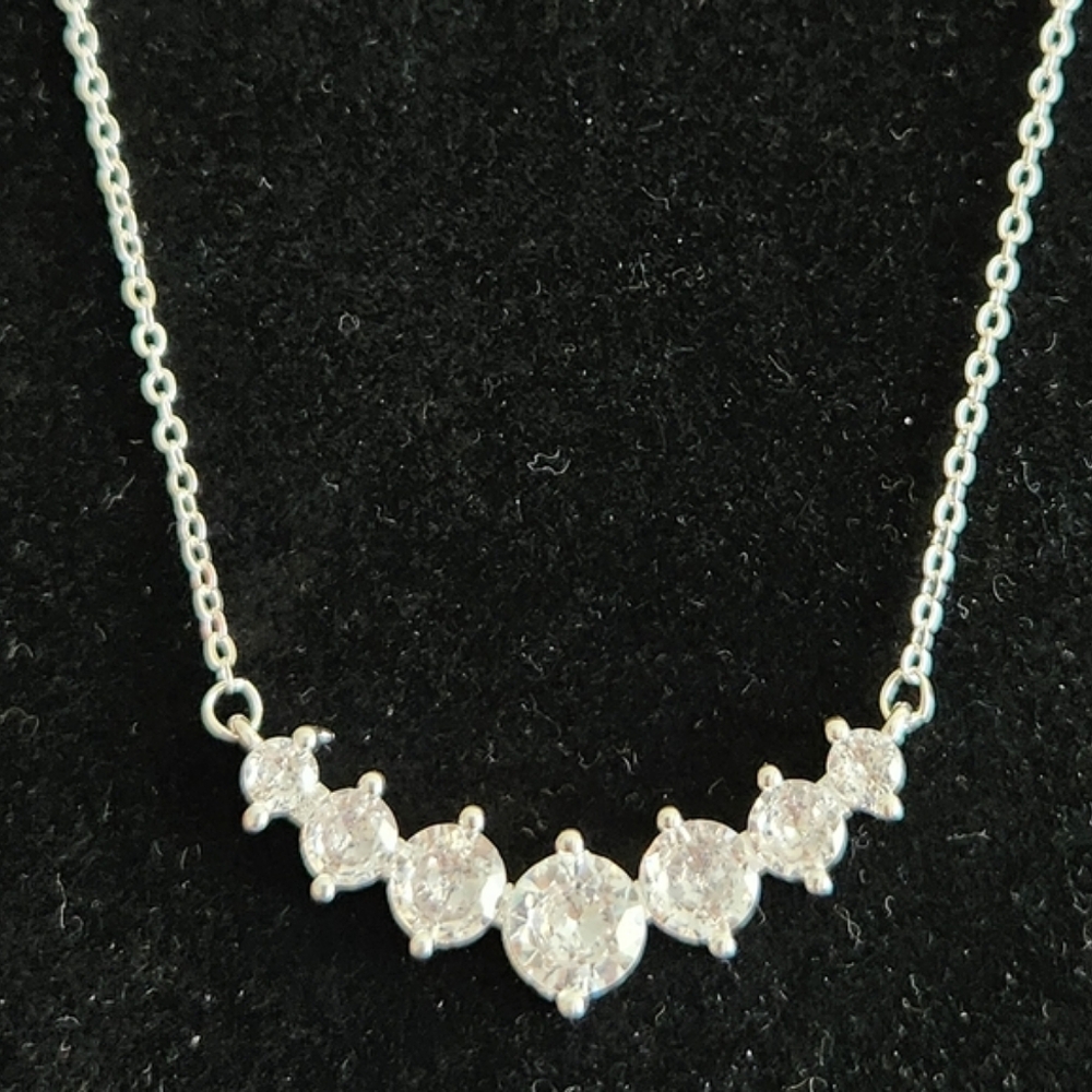 925 Sterling Silver Necklace with Zirconia Stones